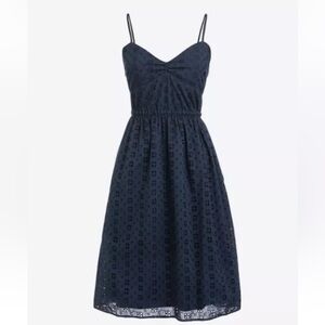 NWT J. Crew Eyelet Dress with Adjustable Straps Navy
